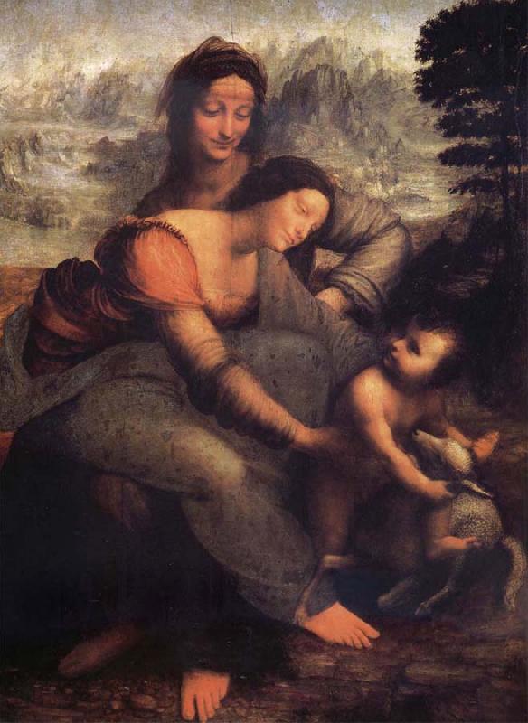 LEONARDO da Vinci The Virgin and the Nino with Holy Ana Sweden oil painting art